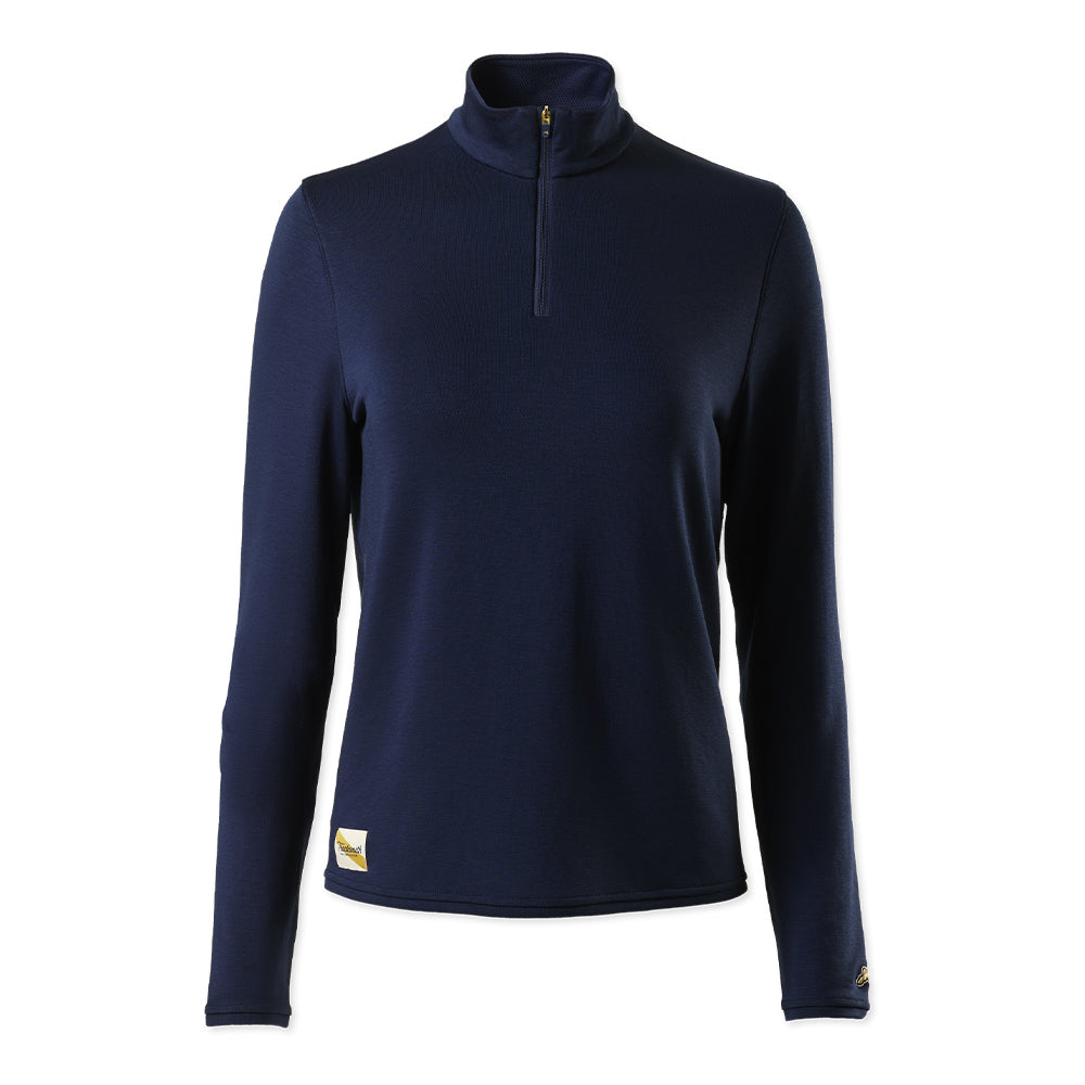 Tracksmith Women's Session Quarter Zip - BlackToe Running#colour_navy