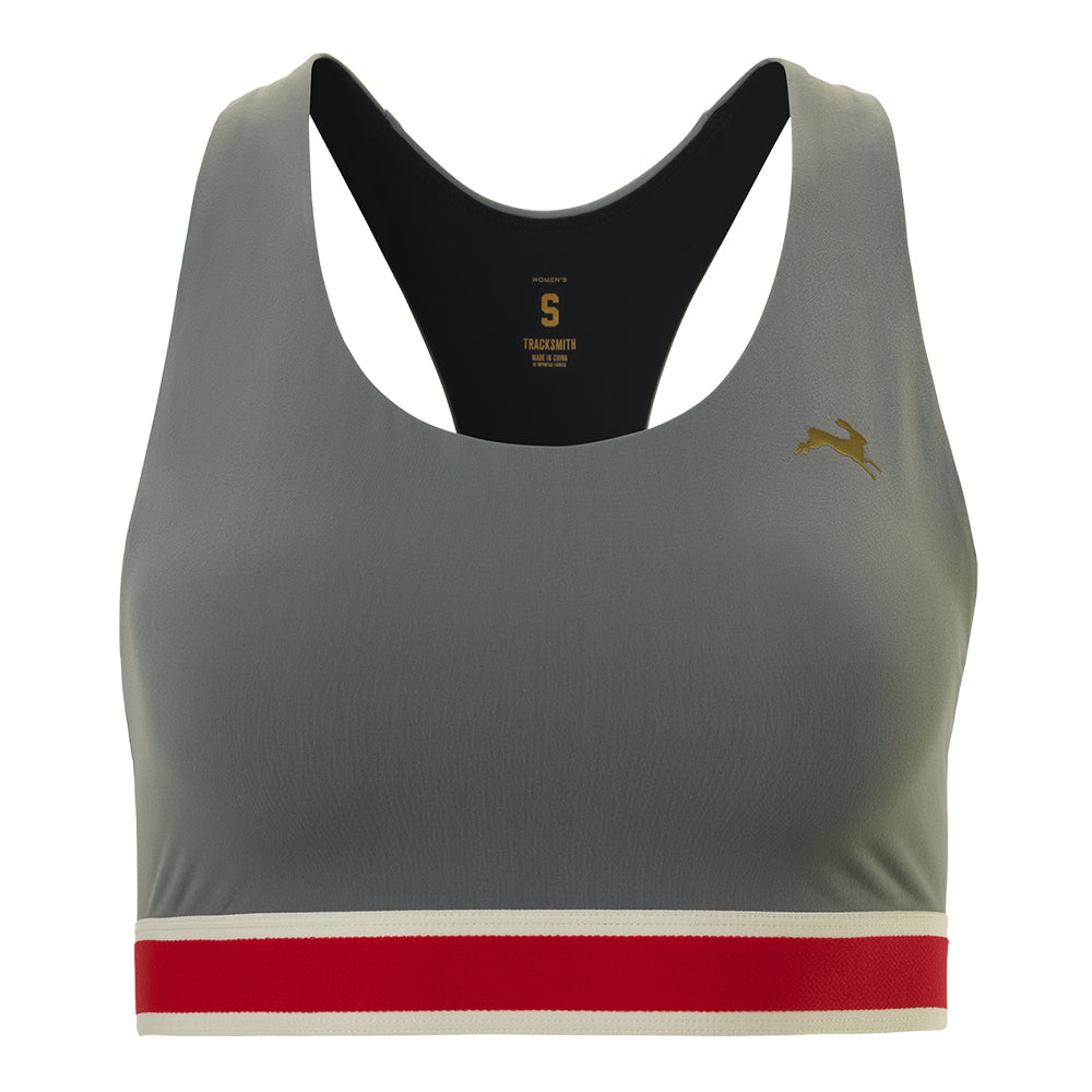 Tracksmith Women's Run Medium Support Bra - BlackToe Running#colour_sedona-sage