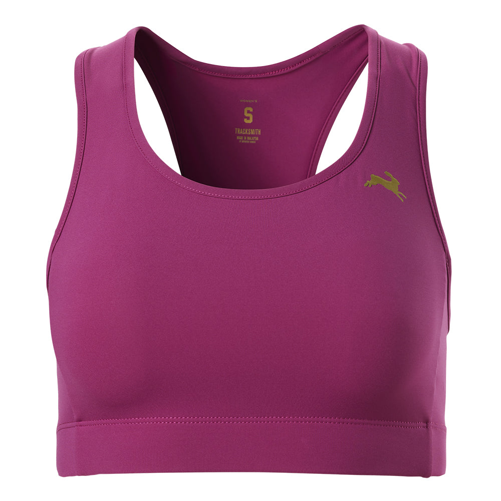 Tracksmith Women's Allston Bra - BlackToe Running#colour_raspberry