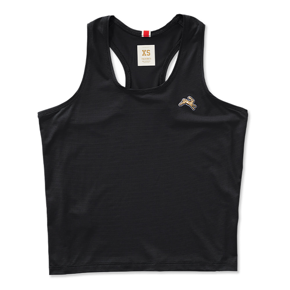 Tracksmith Women's Twilight Crop Tank - BlackToe Running#colour_black