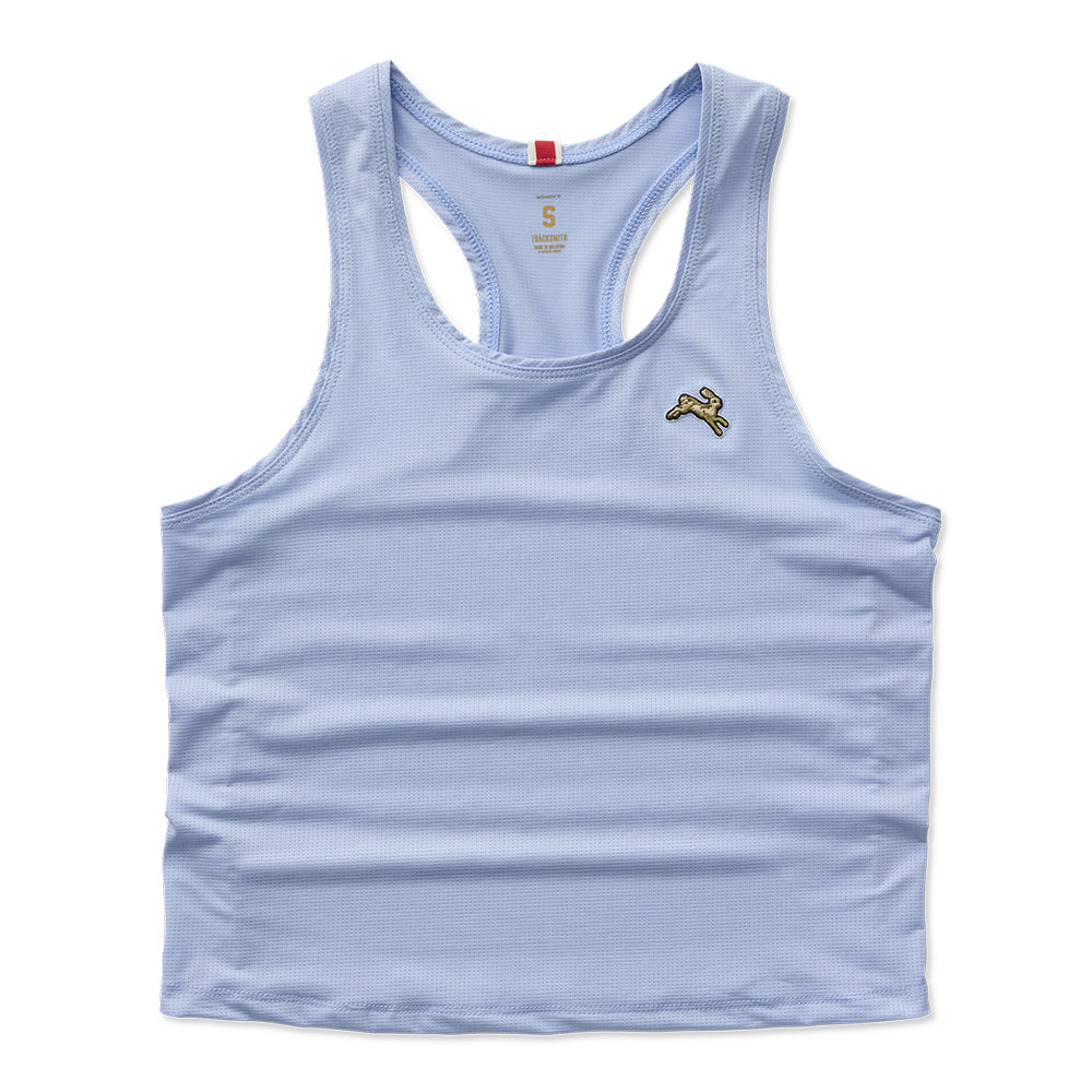 Tracksmith Women's Twilight Crop Tank - BlackToe Running#colour_steel-blue