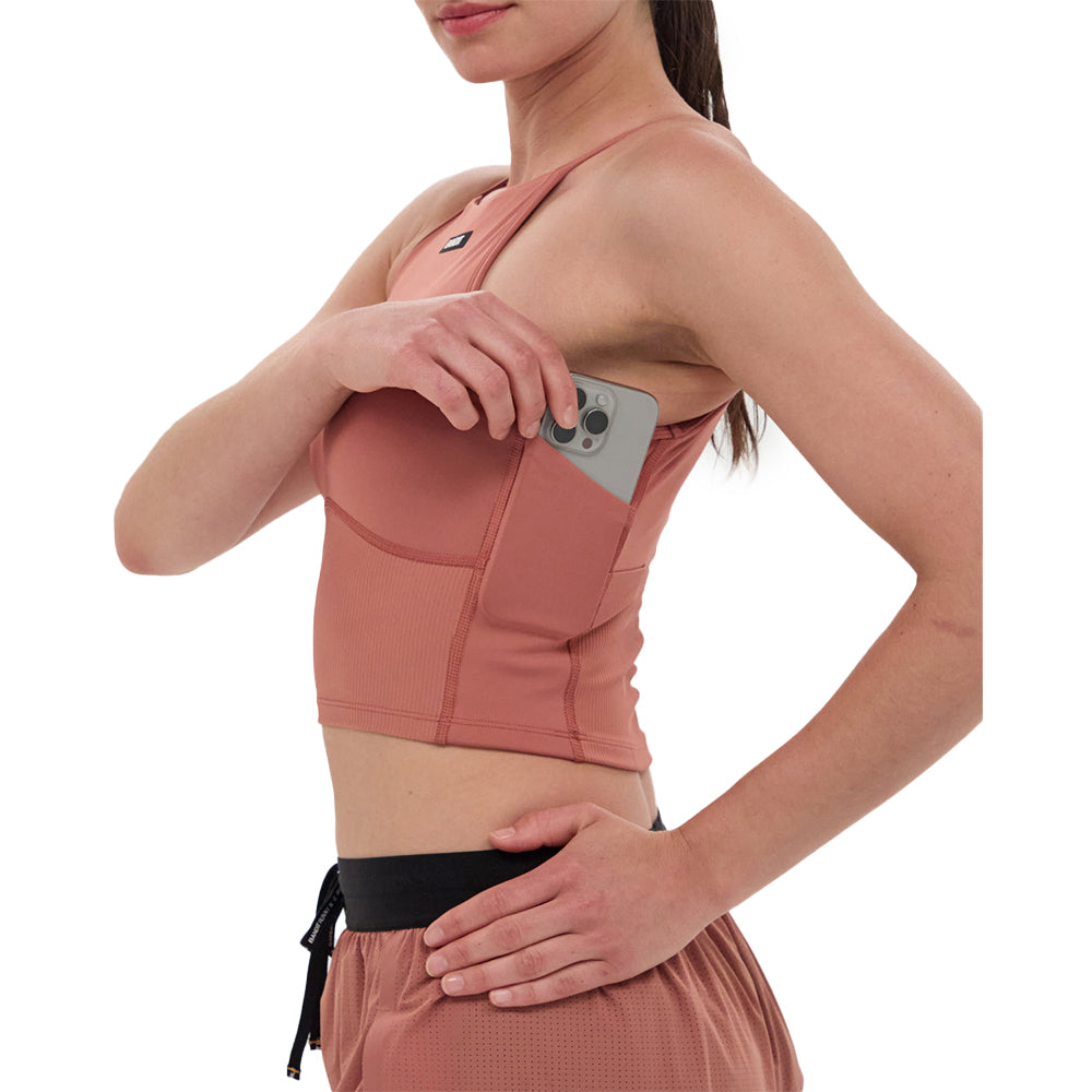 Bandit Running Women's Stamina™ 7 Pocket Nova Crop - BlackToe Running#colour_baked-clay