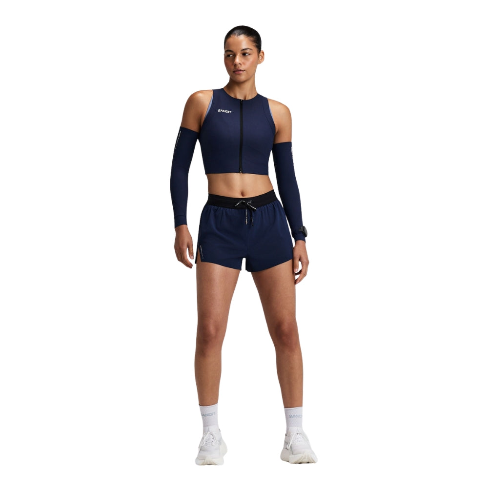 Bandit Running Women's Adapto™ 2-Way Zip Race Crop - BlackToe Running