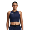Bandit Running Women's Adapto™ 2-Way Zip Race Crop - BlackToe Running#colour_ny-navy