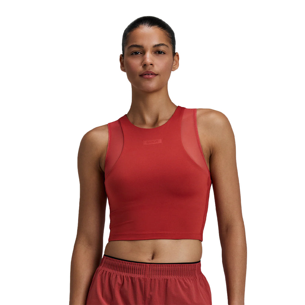 Bandit Running Women's Stamina-V Lyra Race Crop - BlackToe Running#colour_rusted-apricot