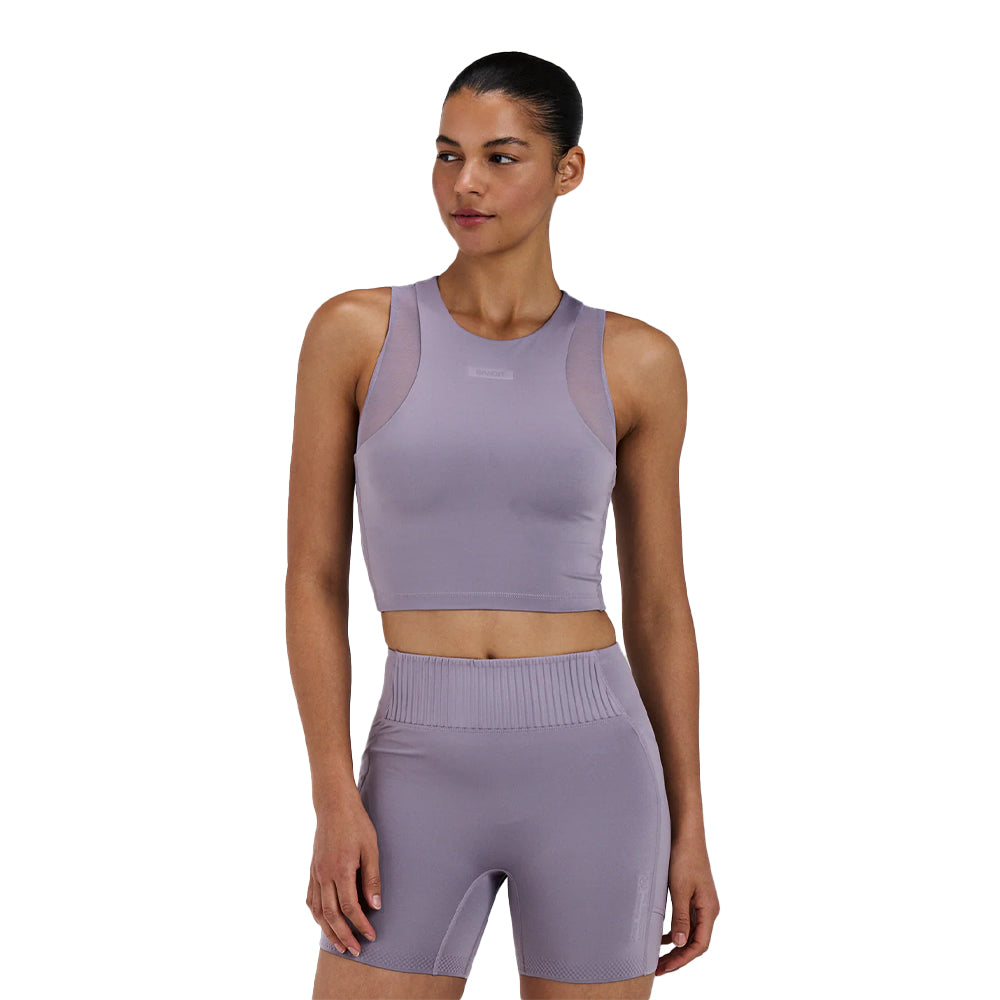 Bandit Running Women's Stamina-V Lyra Race Crop - BlackToe Running#colour_violet-fog