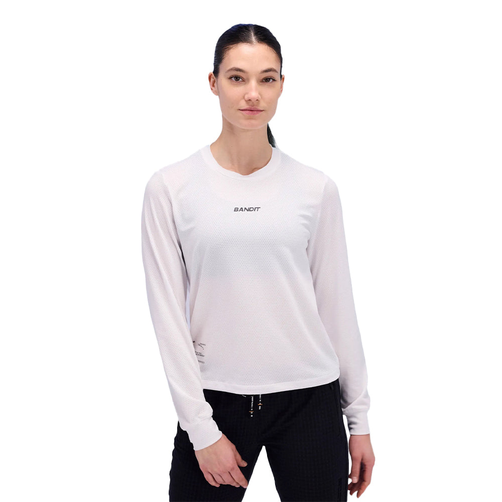 Bandit Running Women's Micromesh™ Long Sleeve Tee - BlackToe Running#colour_white