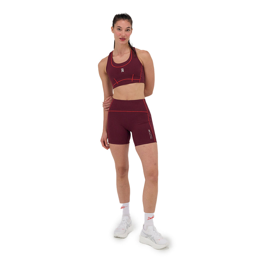 Bandit Running Women's Stamina™ Pop Stitch Arco Bra - BlackToe Running#colour_fig-intense-red