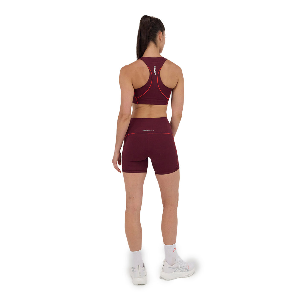 Bandit Running Women's Stamina™ Pop Stitch Arco Bra - BlackToe Running#colour_fig-intense-red