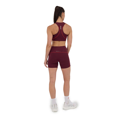 Bandit Running Women's Stamina™ Pop Stitch Arco Bra - BlackToe Running#colour_fig-intense-red