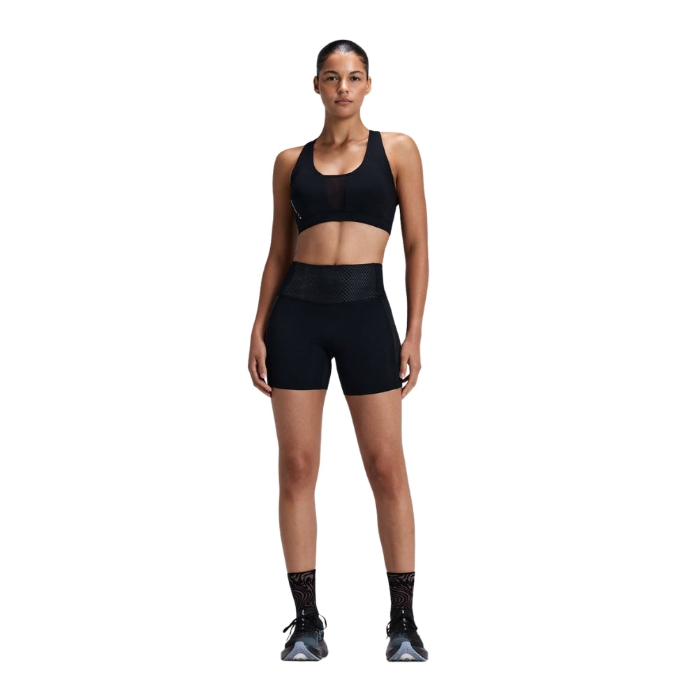 Bandit Running Women's Stamina-V™ GeoMesh™ V-Neck Run Bra - BlackToe Running#colour_black