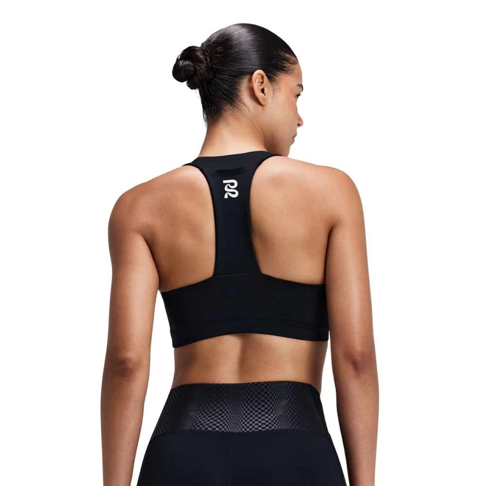 Bandit Running Women's Stamina-V™ GeoMesh™ V-Neck Run Bra - BlackToe Running#colour_black
