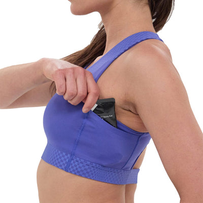 Bandit Running Women's STAMINA™ Scoop Neck Run Bra - BlackToe Running#colour_deep-peri-blue