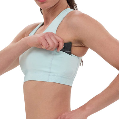 Bandit Running Women's STAMINA™ Scoop Neck Run Bra - BlackToe Running#colour_minty-blue