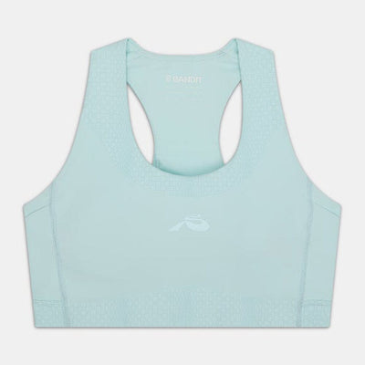 Bandit Running Women's STAMINA™ Scoop Neck Run Bra - BlackToe Running#colour_minty-blue