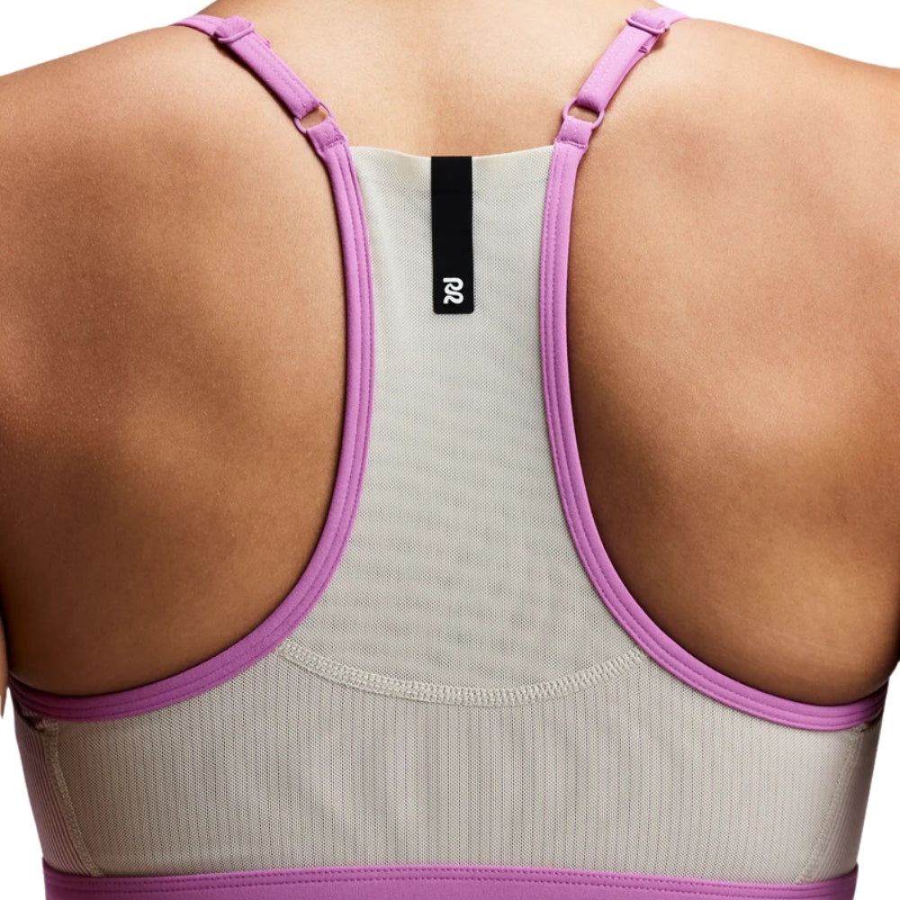 Bandit Running Women's Striped Cadence™ Strappy Run Bra - BlackToe Running#colour_plaster-orchid