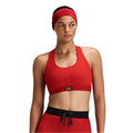 Bandit Running Women's Striped Cadence™ Scoop Neck T-Back Run Bra - BlackToe Running#colour_oxide-red-signal-red