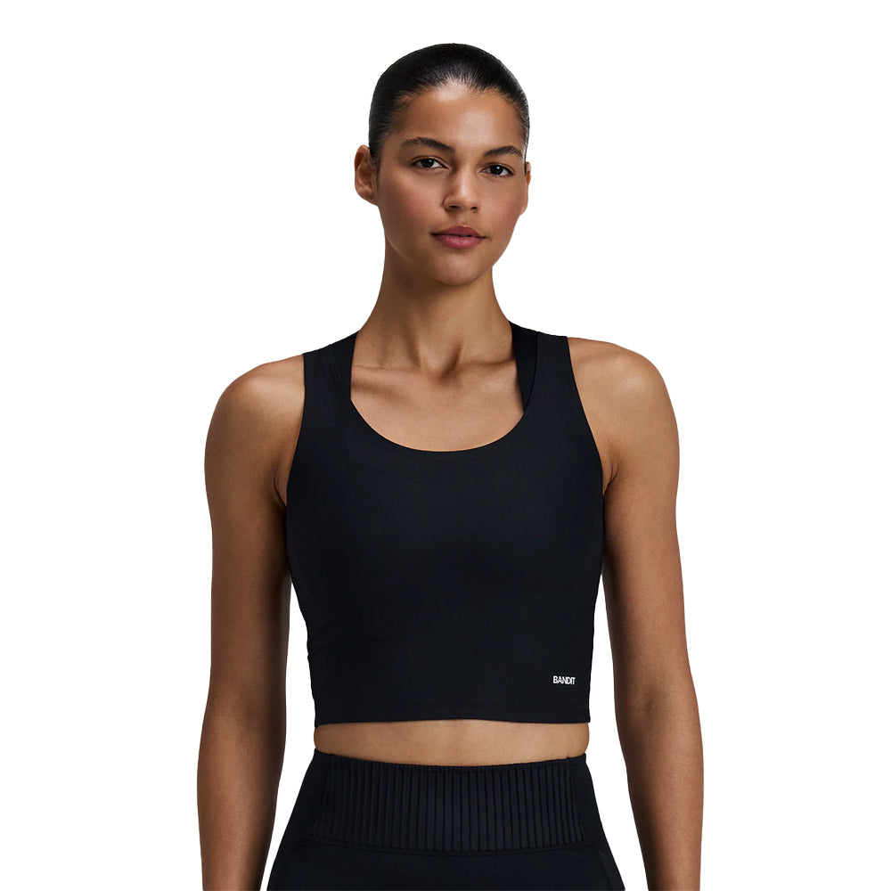 Bandit Running Women's Adapto Scoopneck Distance Tank - BlackToe Running#colour_black