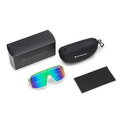 Marsquest Model S Sunglasses - White & Green - BlackToe Running