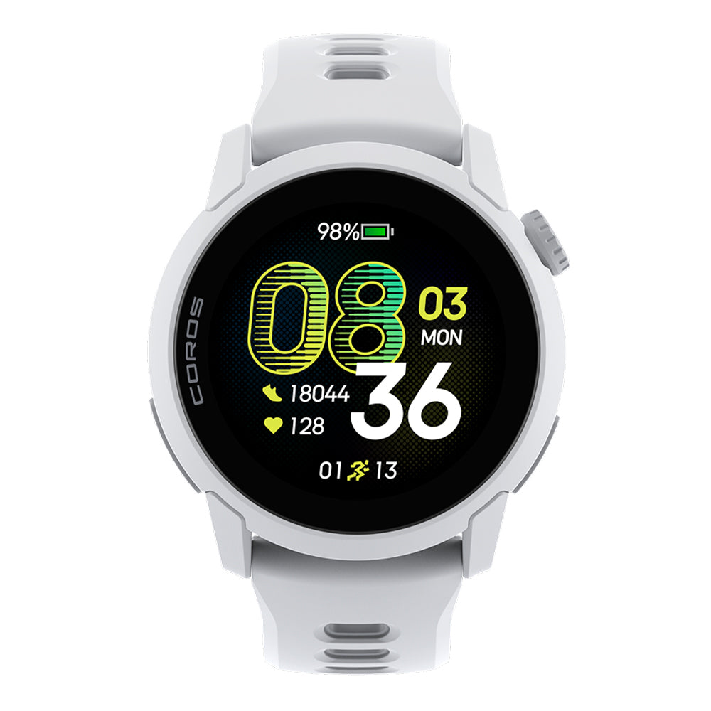 Coros Pace 4 - BlackToe Running#colour_white-with-white-silicone-band