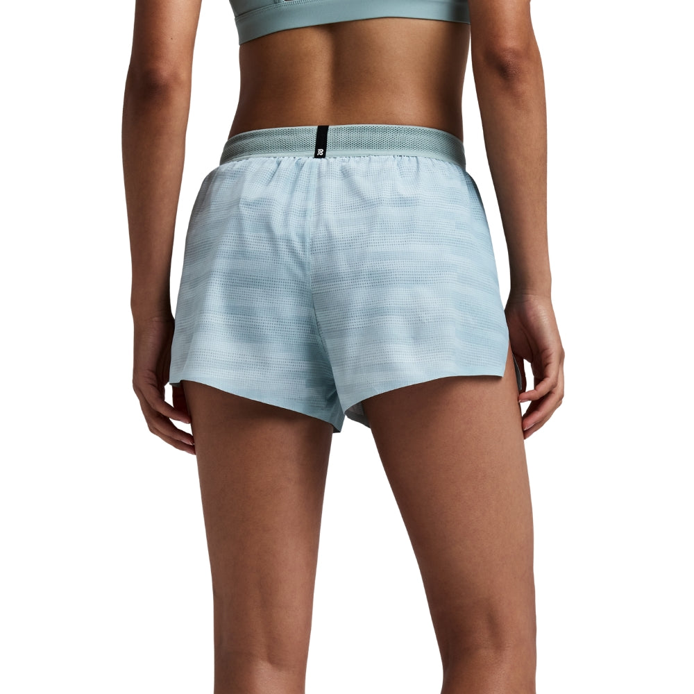 Bandit Running Women's CoolGrid™ 3" Split Shorts - BlackToe Running#colour_uneven-gradient-lagoon-Mist