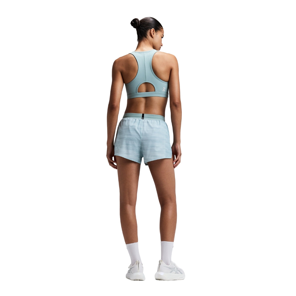 Bandit Running Women's CoolGrid™ 3" Split Shorts - BlackToe Running#colour_uneven-gradient-lagoon-Mist
