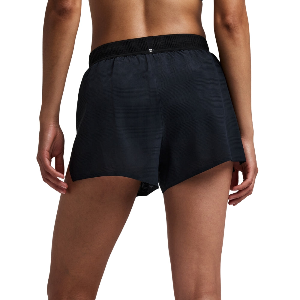 Bandit Running Women's CoolGrid™ 3" Split Shorts - BlackToe Running#colour_black