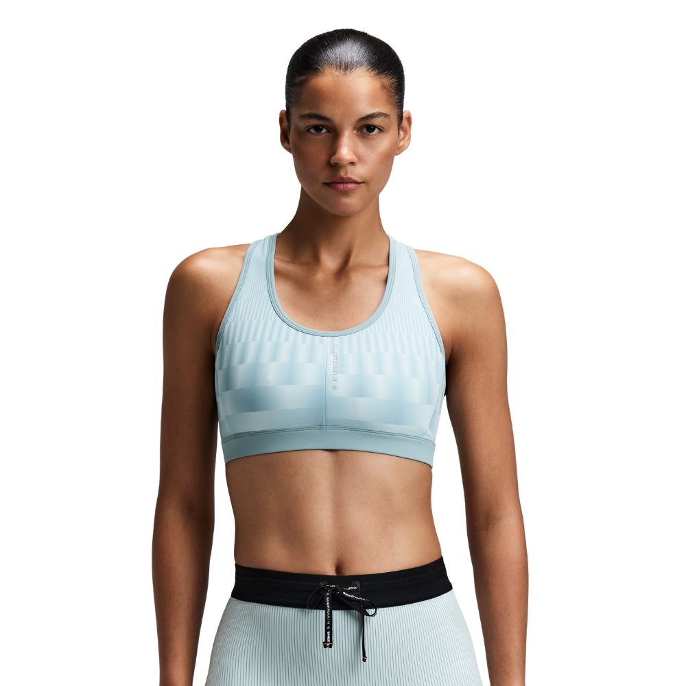 Bandit Running Women's Vanisher™ Reverso™ Scoop Neck Run Bra   - BlackToe Running#colour_growing-grid-lagoon-mist