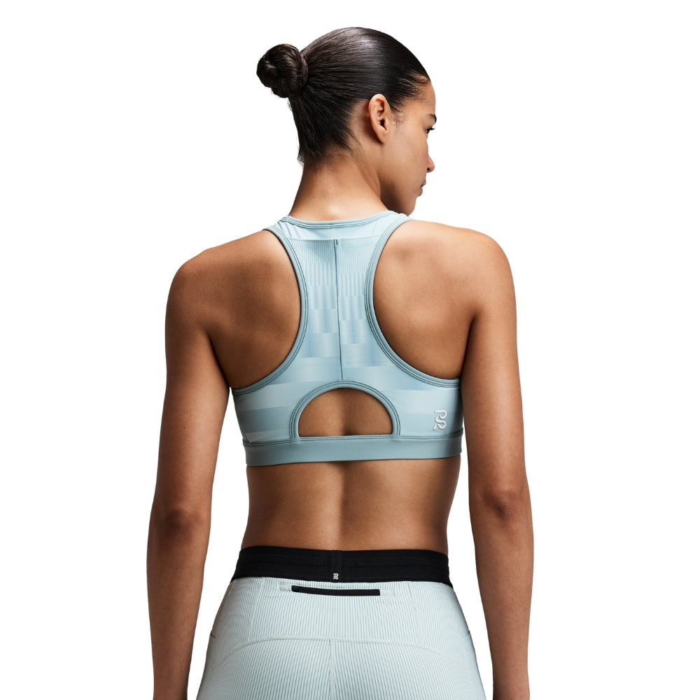 Bandit Running Women's Vanisher™ Reverso™ Scoop Neck Run Bra   - BlackToe Running#colour_growing-grid-lagoon-mist