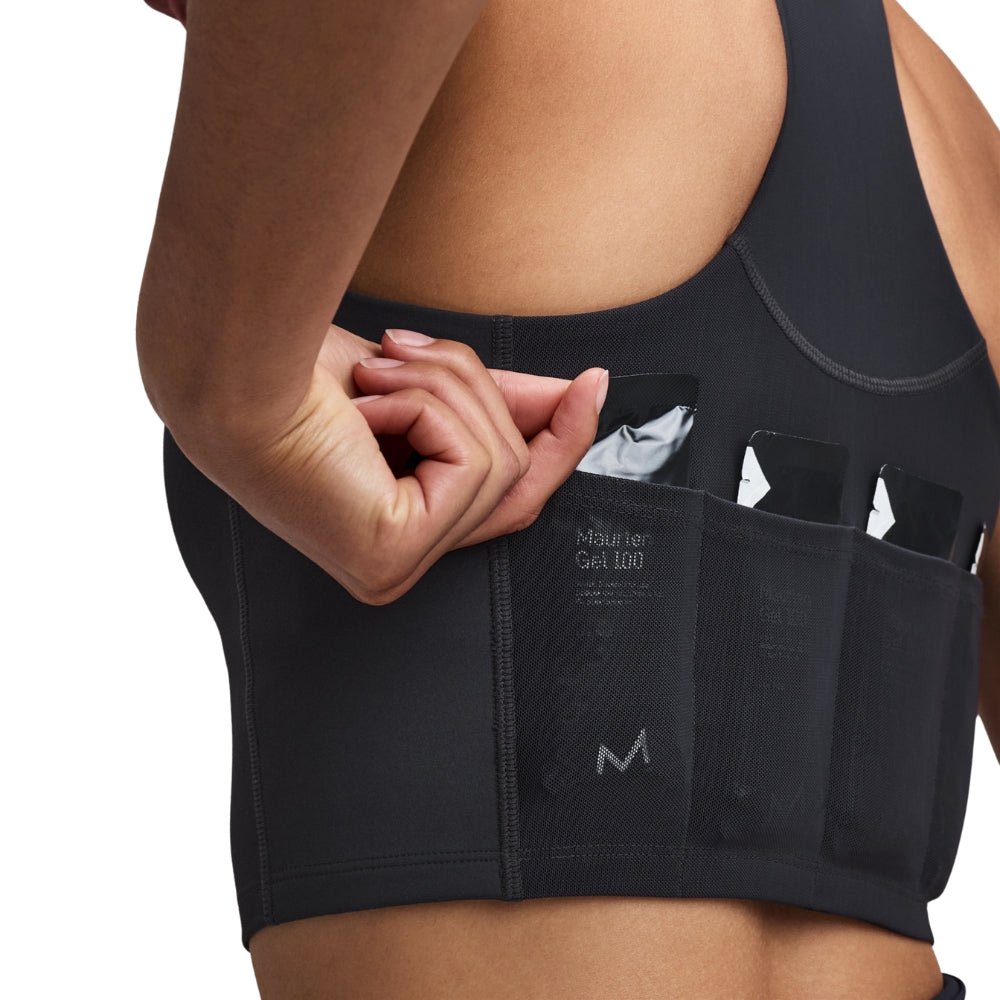 Bandit Running Women's Vanisher™ V-Neck Race Crop  - BlackToe Running#colour_anthracite