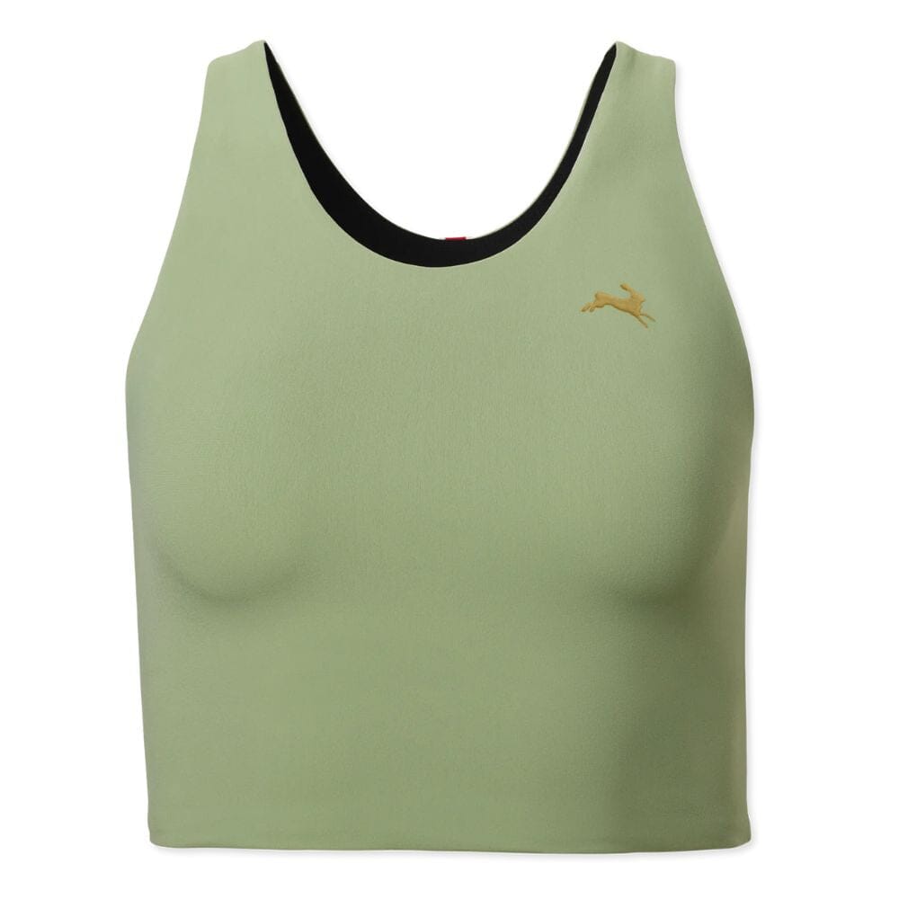 Tracksmith Women's Lane Five Crop Top Women's Tops - BlackToe Running#colour_loden