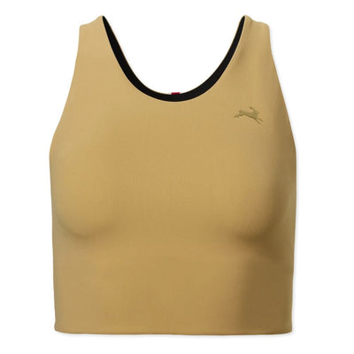 Tracksmith Women's Lane Five Crop Top Women's Tops - BlackToe Running#colour_chestnut