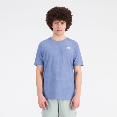 New Balance Men's Q Speed Jacquard ICEx Technology Short Sleeve - BlackToe Running#colour_mercury-blue