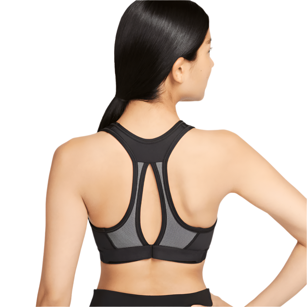 Nike sports bra swoosh sales