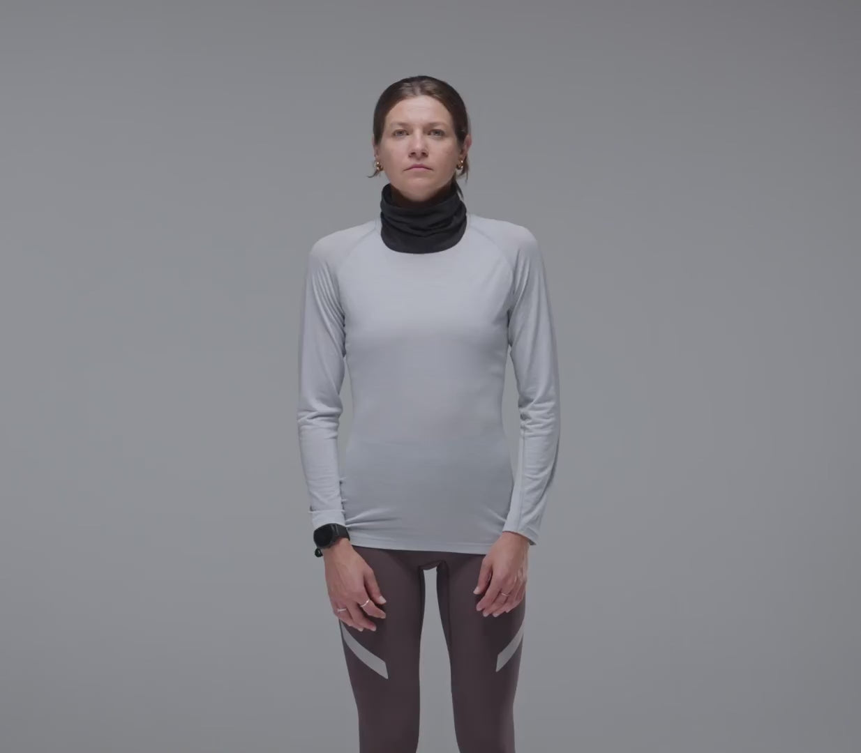 Soar Women's L/S Merino & Silk Base Layer - BlackToe Running#colour_grey