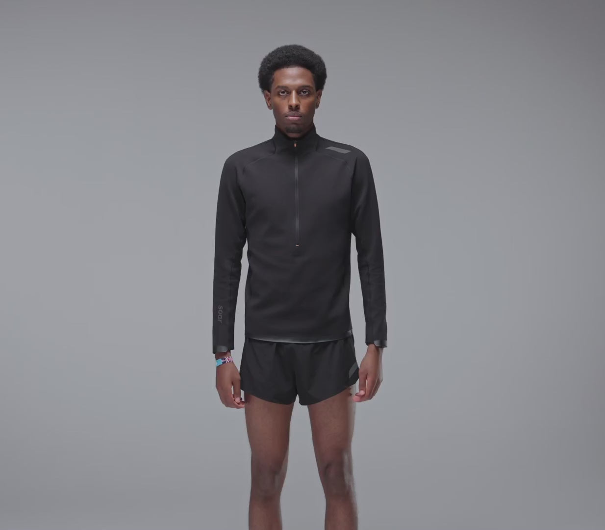 Soar Men's Advanced Windbreaker - BlackToe Running#colour_black