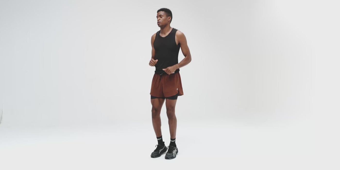 Bandit Running Men's Vento™ 4" 2-in-1 Short - BlackToe Running#colour_coffee-bean