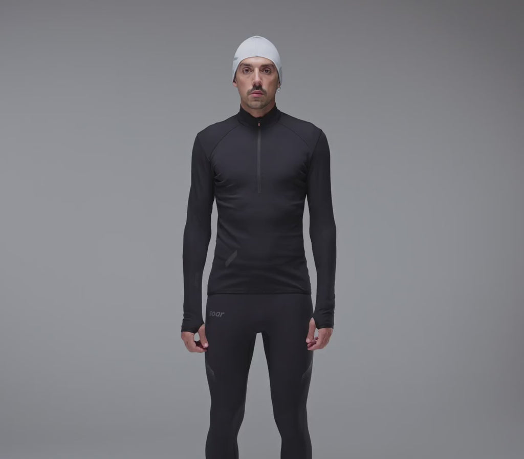 Soar Men's Wool Tech Top - BlackToe Running