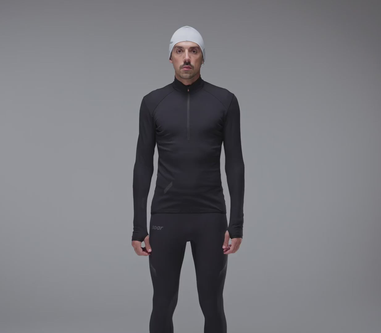 Soar Men's Wool Tech Top - BlackToe Running#colour_black