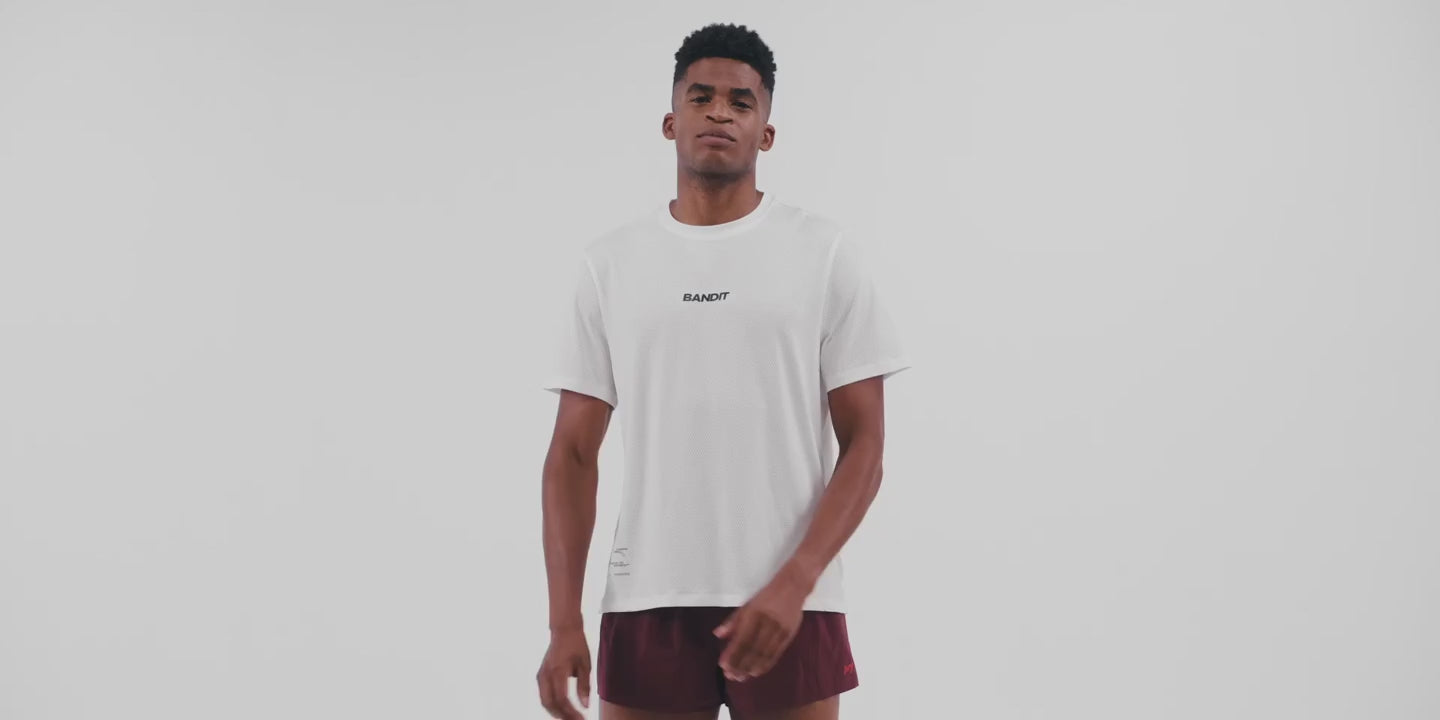 Bandit Running Men's Micromesh™ Run Tee - BlackToe Running#colour_white