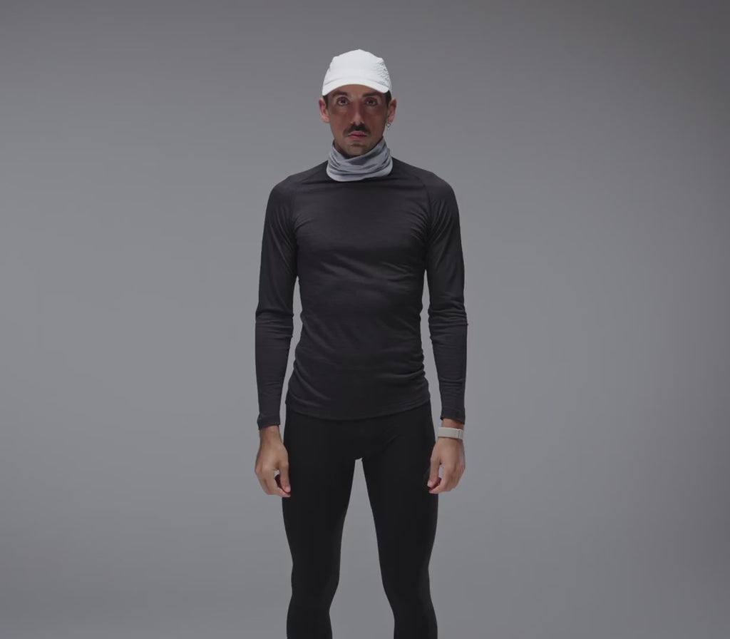 Soar Men's L/S Merino & Silk Base Layer - BlackToe Running