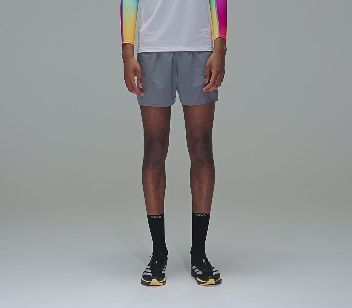 Soar Men's Run Shorts - BlackToe Running#colour_grey