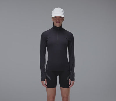 Soar Women's Wool Tech Top - BlackToe Running#colour_black