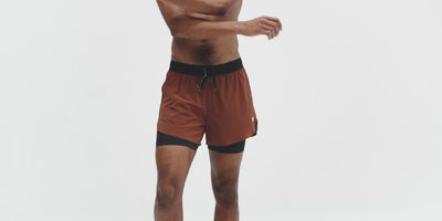 Bandit Running Men's Vento™ 4" 2-in-1 Short - BlackToe Running#colour_coffee-bean