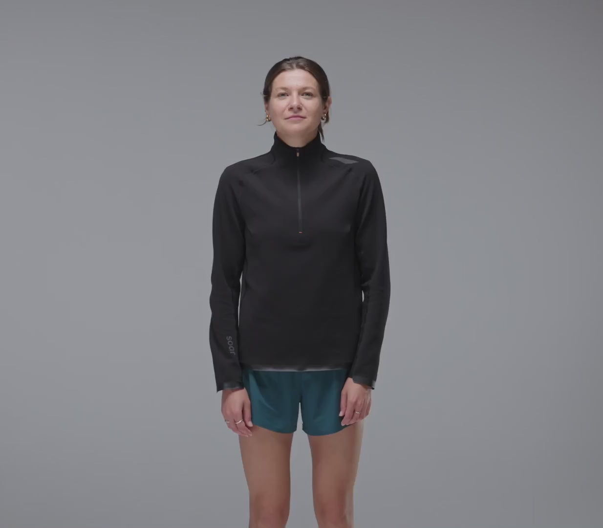 Soar Women's Advanced Windbreaker - BlackToe Running#colour_black