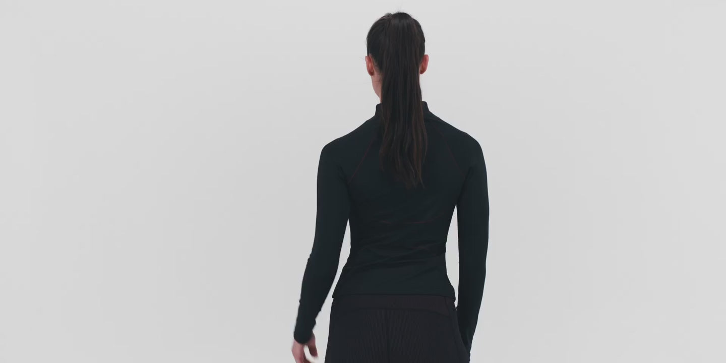 Bandit Running Women's Stamina™ Corset 2-Way Zip Jacket - BlackToe Running#colour_black