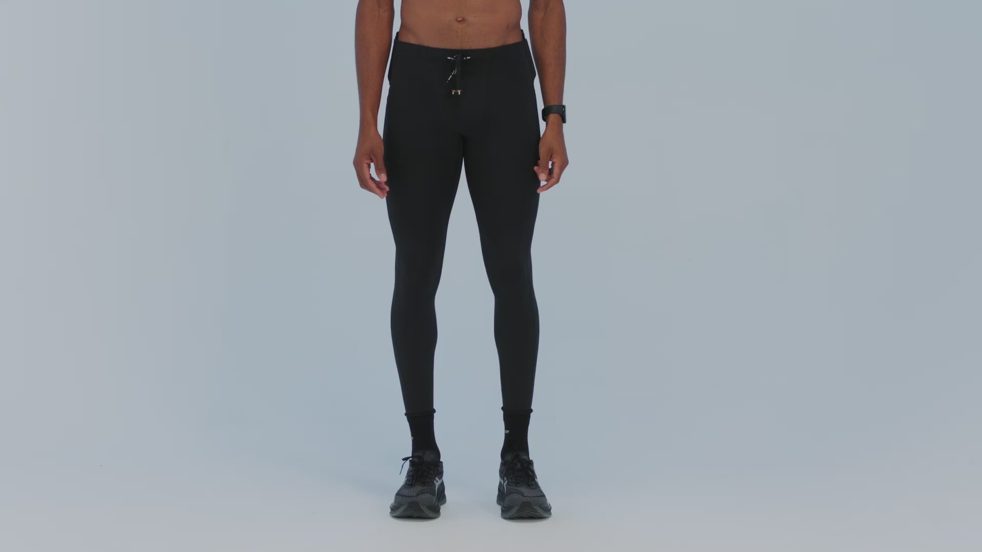 Bandit Running Men's Brushed Stamina™ Coldweather Tight - BlackToe Running#colour_black