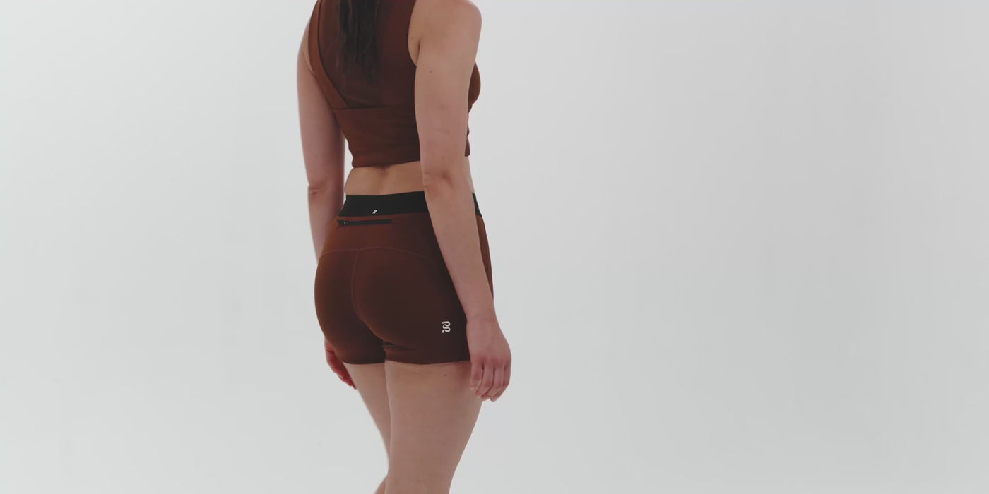 Bandit Running Women's Stamina™ 3" Compression Shorts - BlackToe Running#colour_coffee-bean