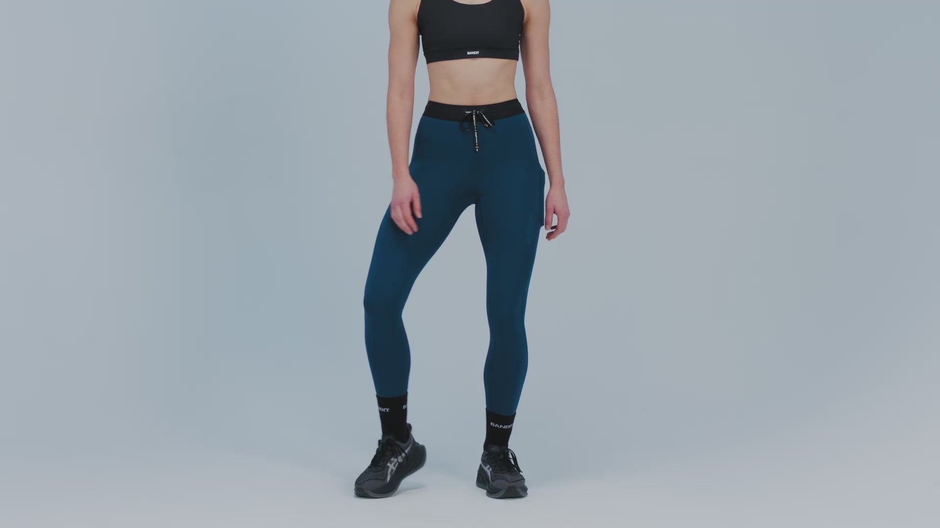 Bandit Running Women's Brushed Stamina™ Coldweather Tight - BlackToe Running#colour_storm