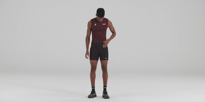 Bandit Running Striped Cadence 7 Pocket Quarter Tights - BlackToe Running#colour_black-fig